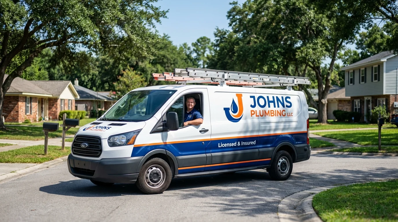 Johns Plumbing LLC service van in Stanwood, WA