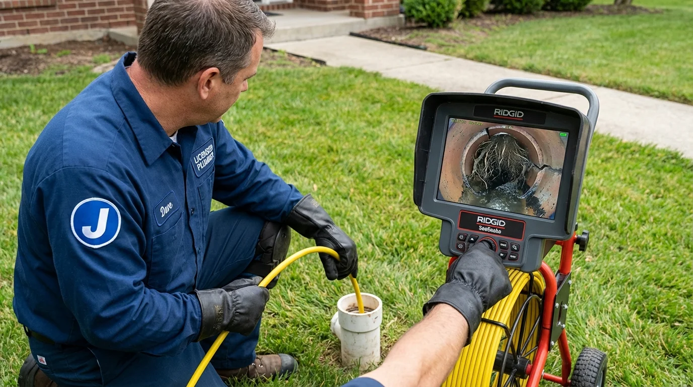 Sewer camera inspection being performed by Johns Plumbing LLC in Stanwood